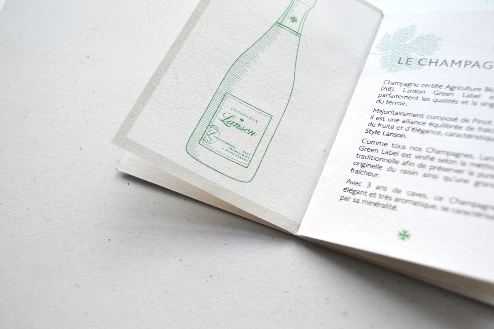 Lanson Green Label - Un design pensé par l’agence de design de Paris Partisan du Sens.